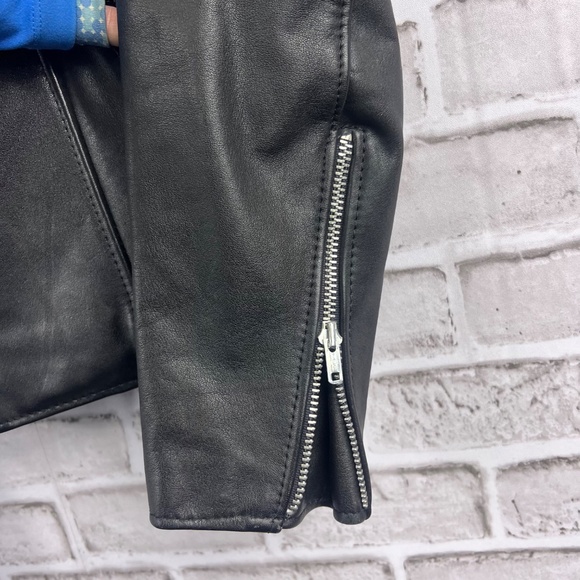 VINTAGE |•ESPRIT•| 100% Genuine Leather Jacket Zip Out Plush Insulation - Picture 8 of 11